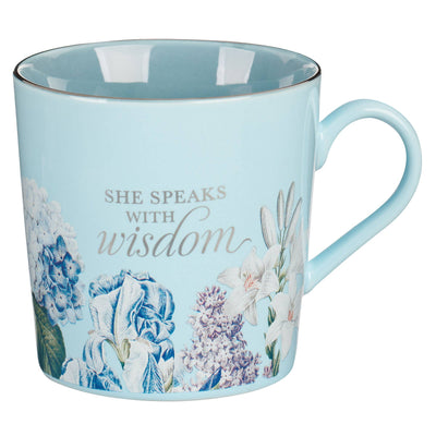 Blue Floral Wisdom Mug