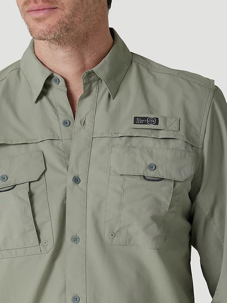 ATG By Wrangler™ Men's Angler Long Sleeve Shirt in Dried Sage