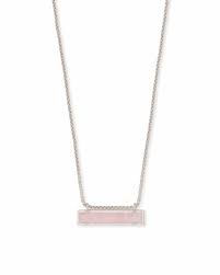 Kendra Scott Leanor Necklace in Silver with Rose Quartz